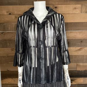 3 Quarter sleeve Sheer Black Top